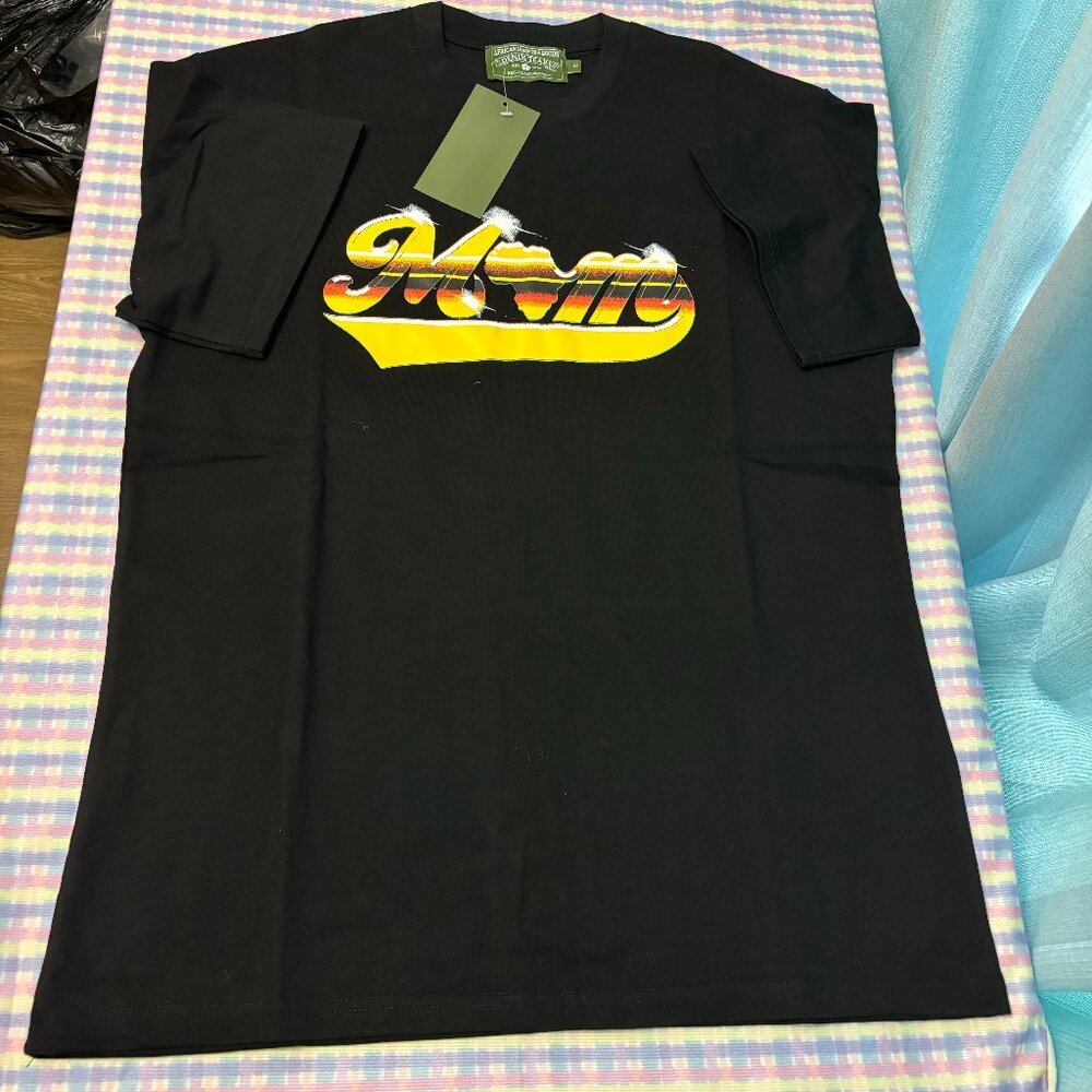 Denim Tears Letter Print Black Short Sleeve T-Shirt